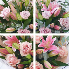 Pink Rose and Lily Bouquet