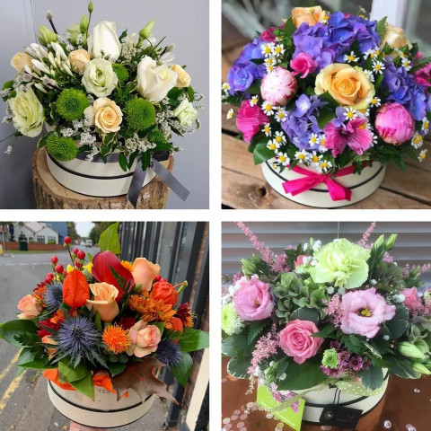 Hatbox made with the finest flowers