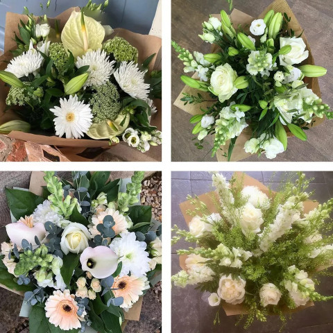 Sympathy hand-tied made with beautiful fresh flowers